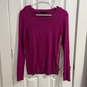 Magenta Sweater with Button Detail